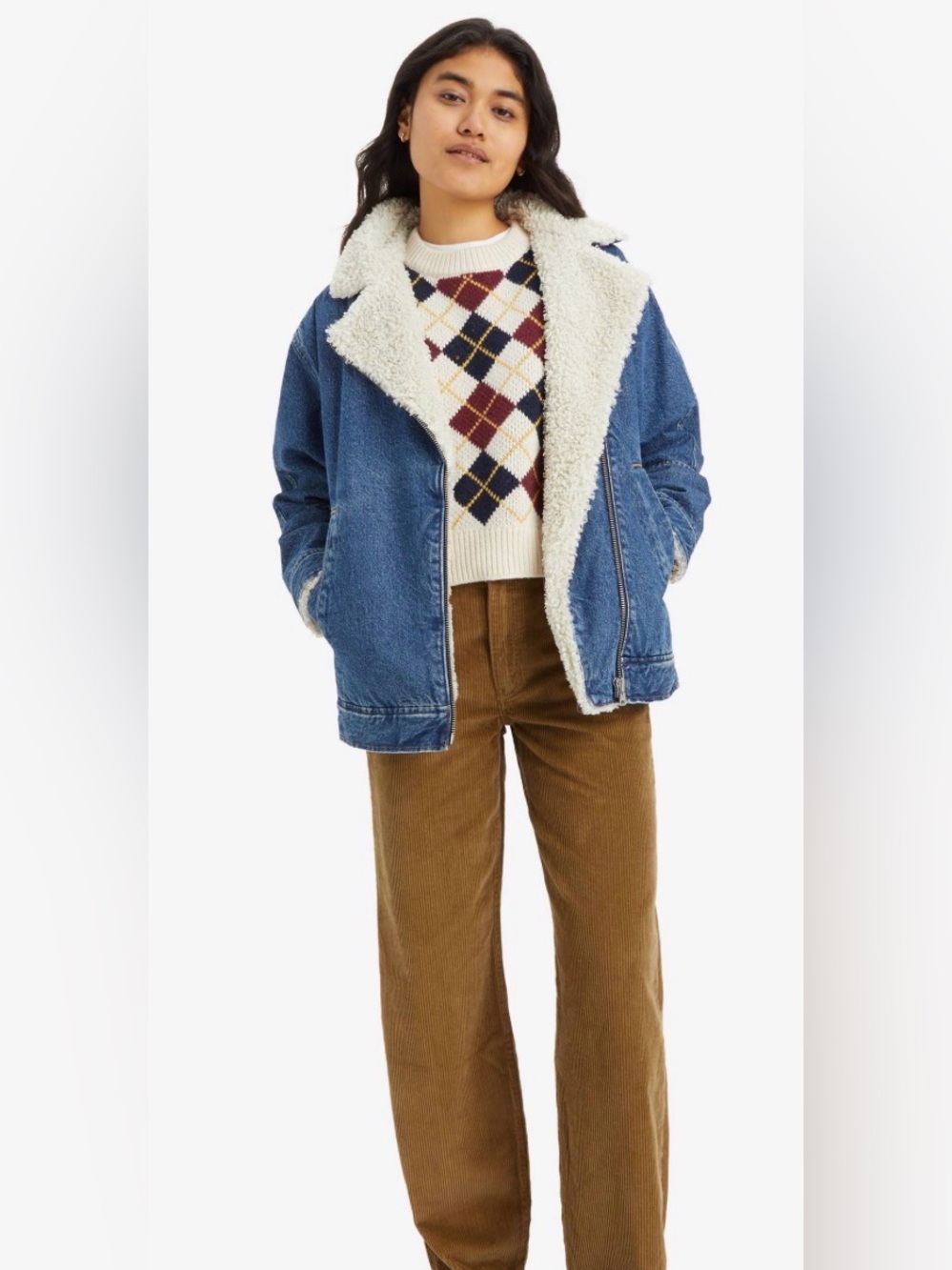 Levi’s Baggy Dad Corduroy Women's Jeans Ermine NWT Size 25